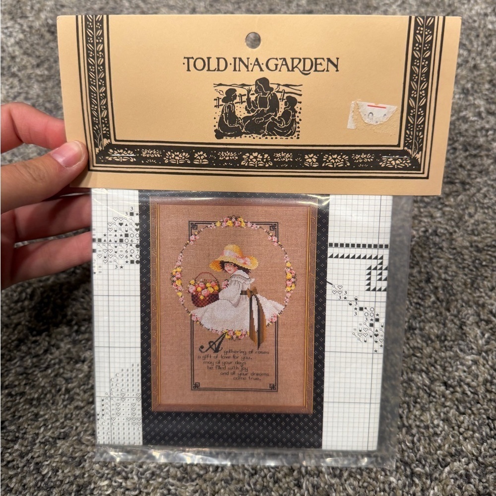 Cross Stitch Kit with Cream and Brown Accents